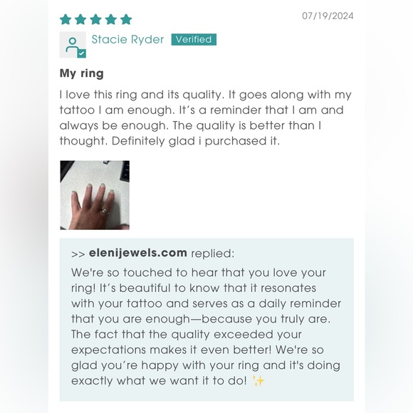 I Am Enough Empowerment Ring ๐ - Picture 3 of 16